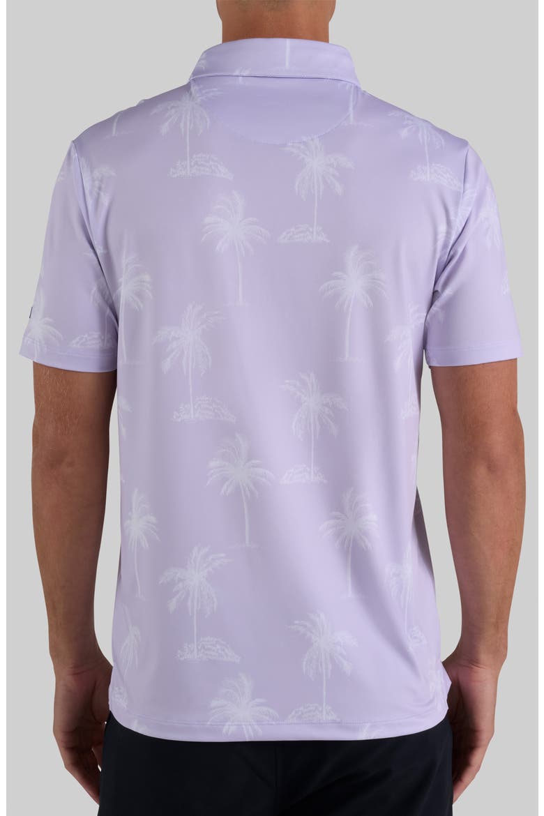 Core Palm Tree Print Performance Golf Polo, Alternate, color, TEQUILA SUNRISE LAVENDER BLUE