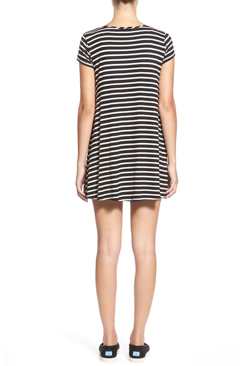 Knit Swing Dress, Alternate, color, BLACK/ TAUPE
