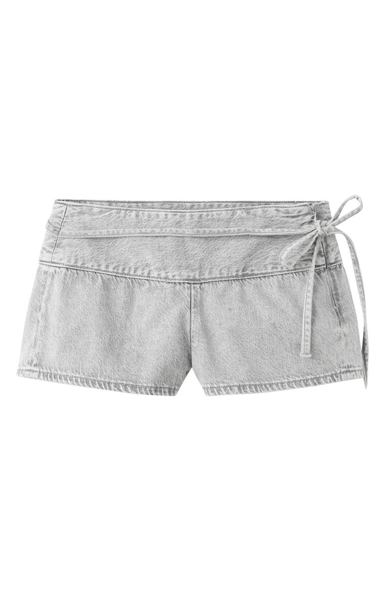 MANGO TEEN Mini Bow Denim Shorts, Main, color,