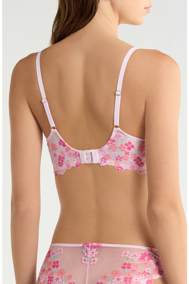 Wonderfleur Lace Unlined Demi Bra, Alternate, color, PINK CHERRY BLOSSOM