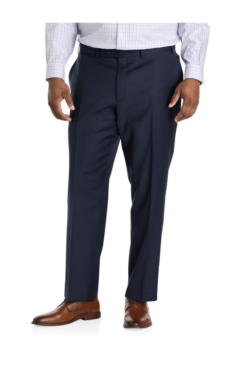 Big & Tall Flat-front Suit Pants, Main, color, NAVY