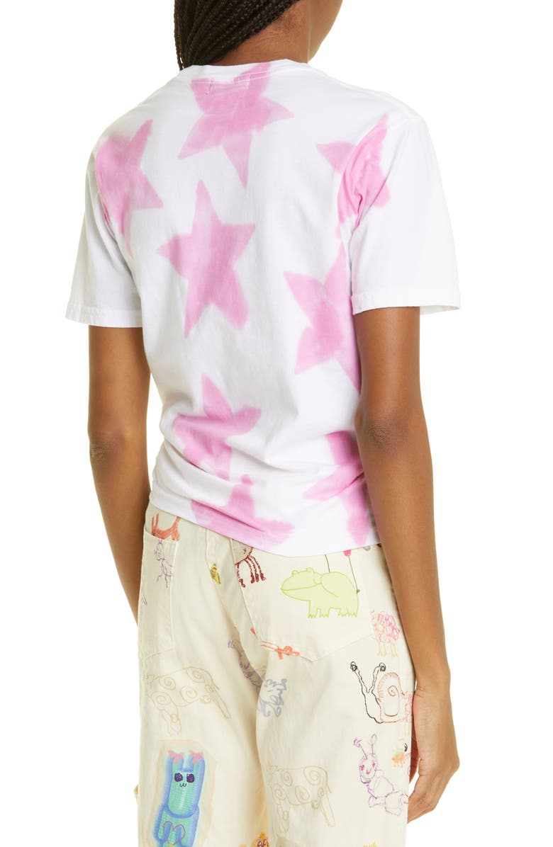 Collina Strada Star Print Ring Gathered Organic Cotton Crop Graphic Tee, Alternate, color, 