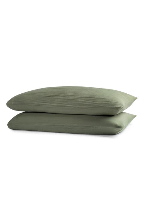 Zen Crinkled Cotton Gauze Set of 2 Pillowcases