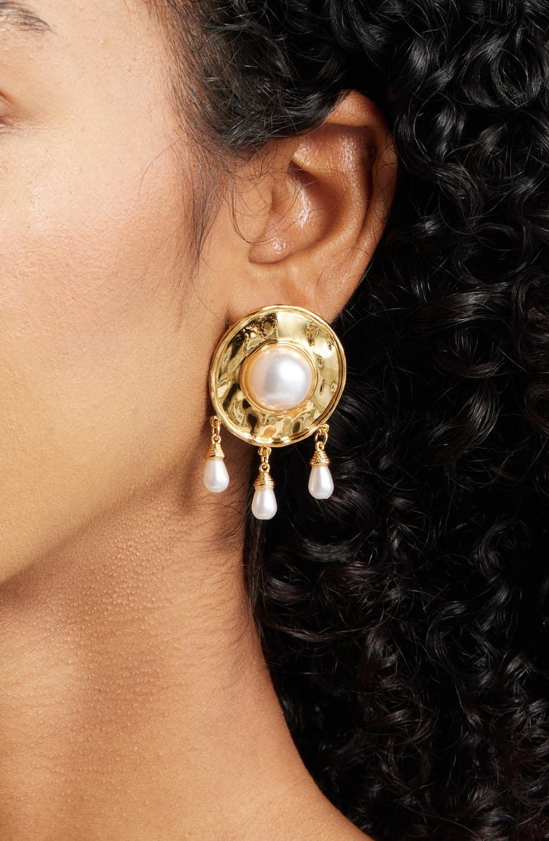 FRASIER STERLING Athens Drop Earrings, Alternate, color, Gold