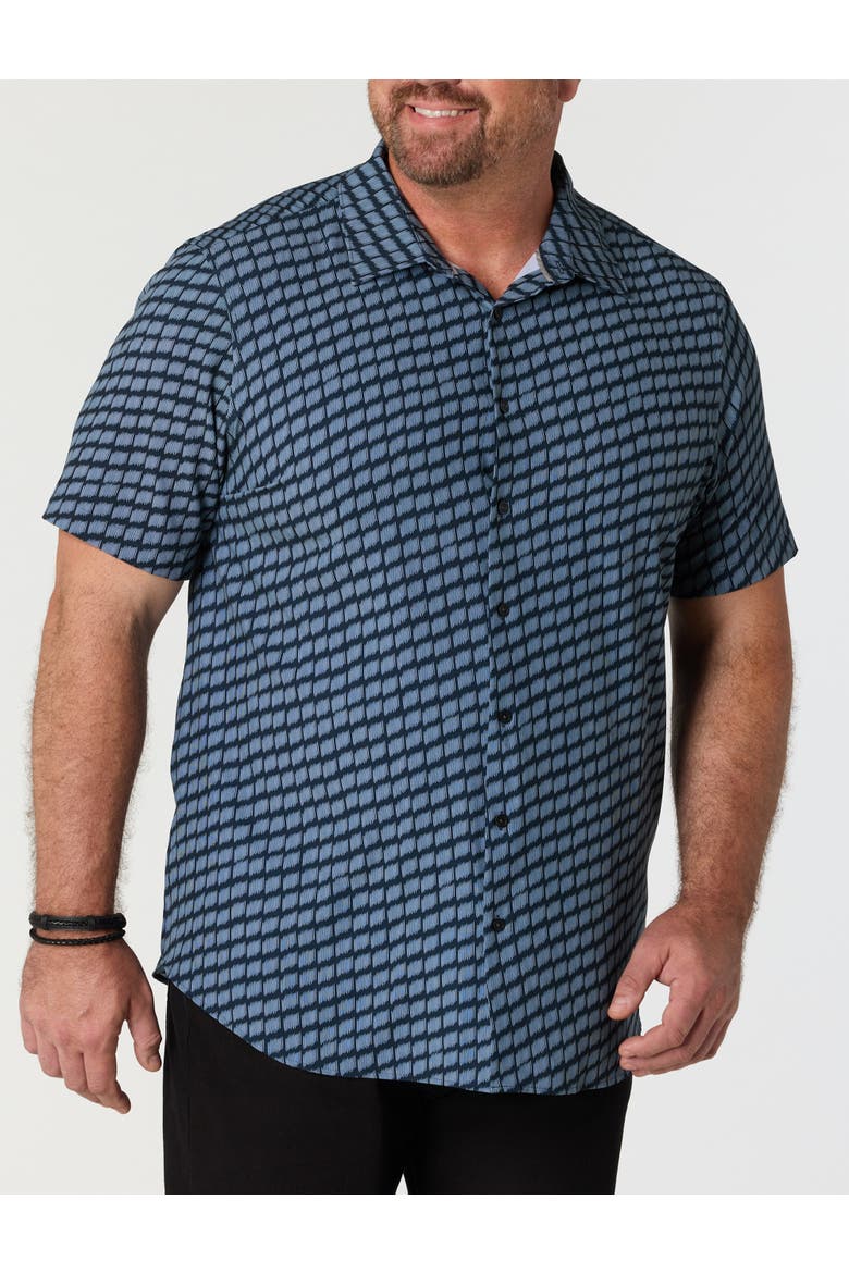 Big & Tall Hash Mark Sport Shirt, Main, color, DARK SAPPHIRE