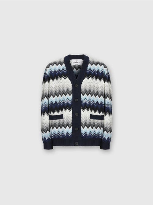 Missoni The Cardigan In Wool And Cotton With Zigzag In Multi