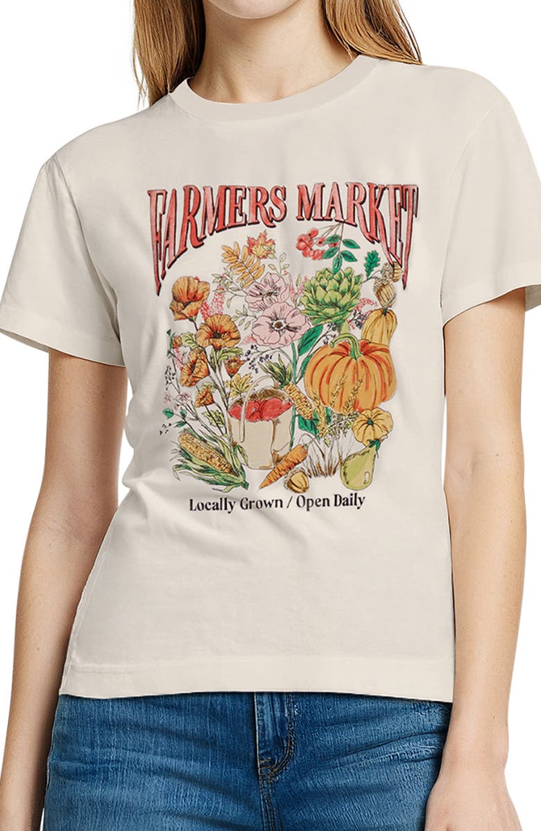 Wildfox Jamie Farmers Market Graphic T-Shirt, Alternate, color, Eggnog