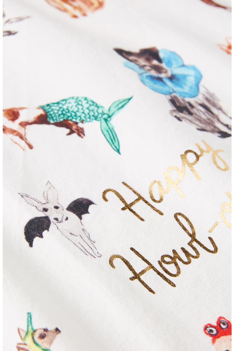 Anthropologie x Pauline de Roussy de Sales Happy Howl-o-ween Dishtowel, Alternate, color, WHITE MULTI