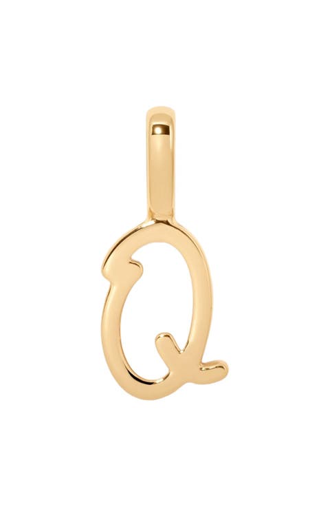 Script Initial Charm Gold Vermeil