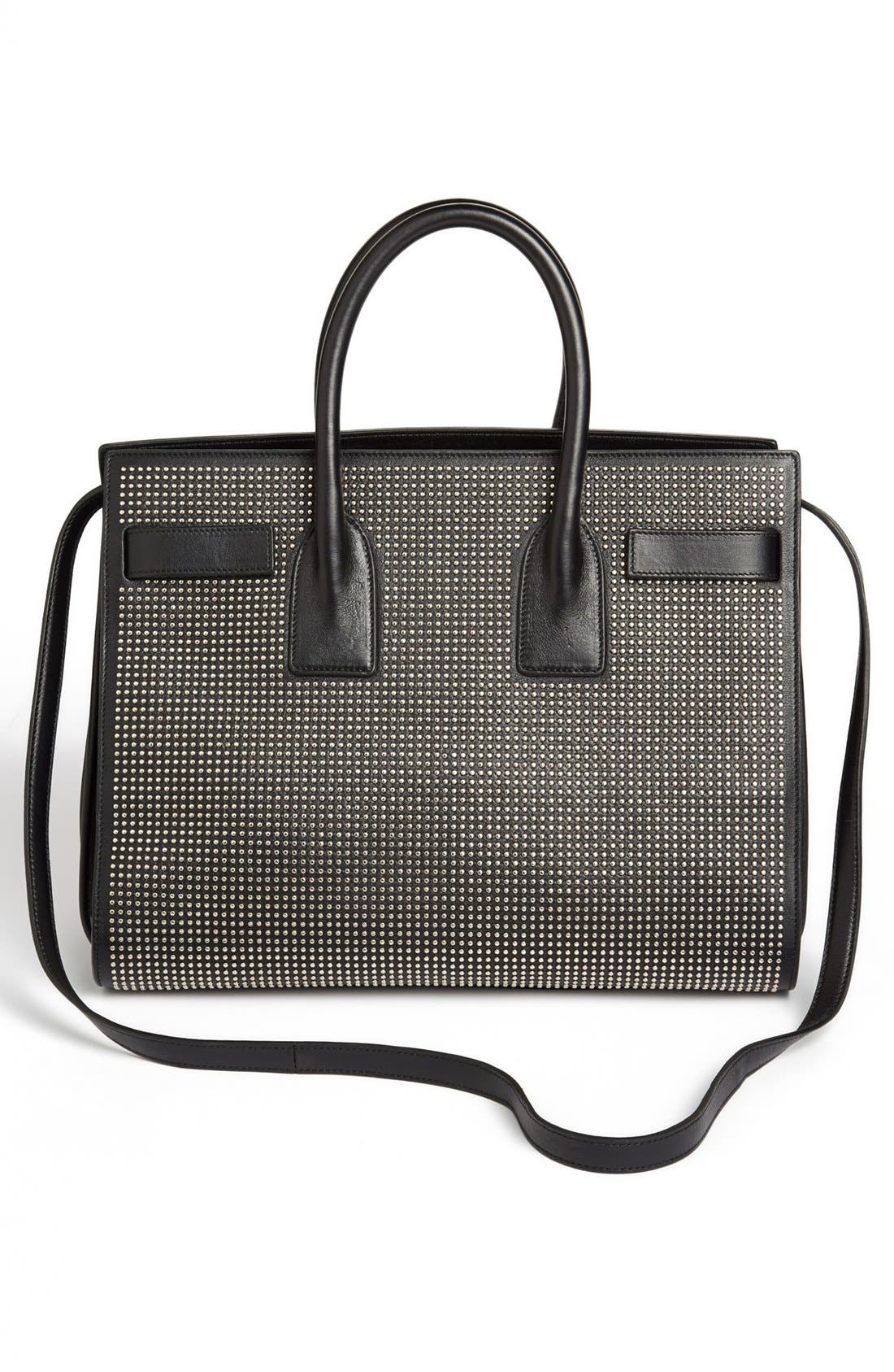 Saint Laurent 'Small Sac de Jour Studs' Leather Tote, Alternate, color, 
