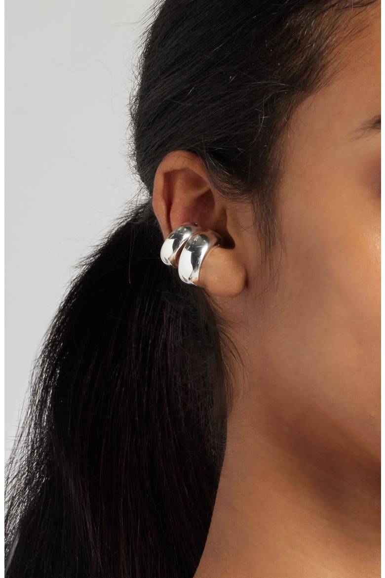 Set of Jumbo Ear Cuffs, Alternate, color, SILVER