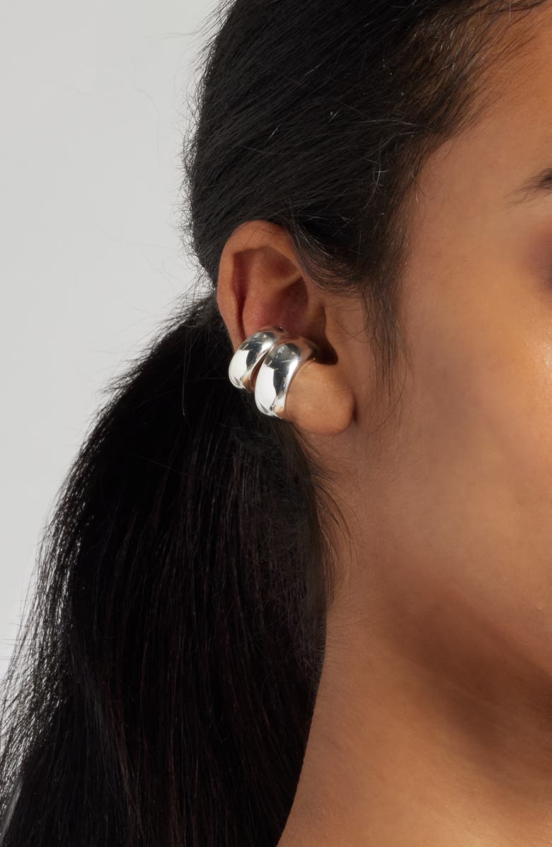 Open Edit Set of Jumbo Ear Cuffs, Alternate, color, Silver