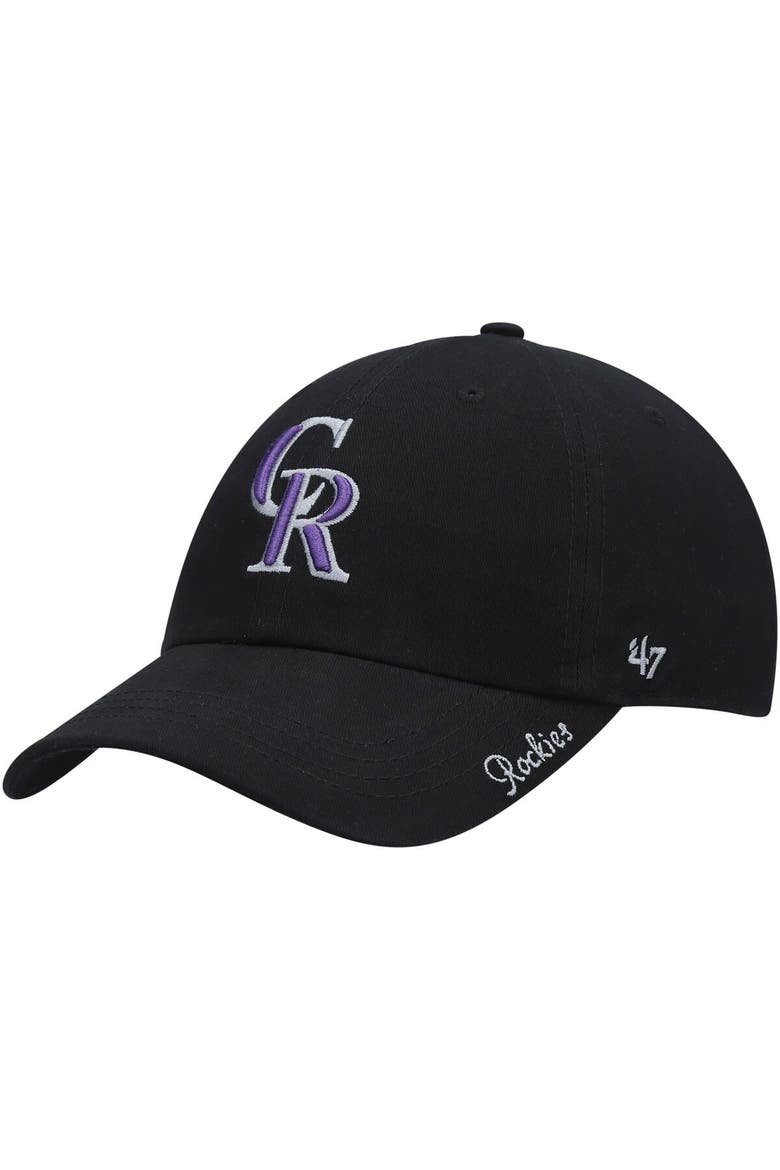 Women's '47 Black Colorado Rockies Team Miata Clean Up Adjustable Hat, Main, color, Black
