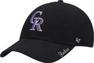'47 Women's '47 Black Colorado Rockies Team Miata Clean Up Adjustable Hat
