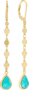 ATHRA LUXE Flat Disc Turquoise Drop Earrings