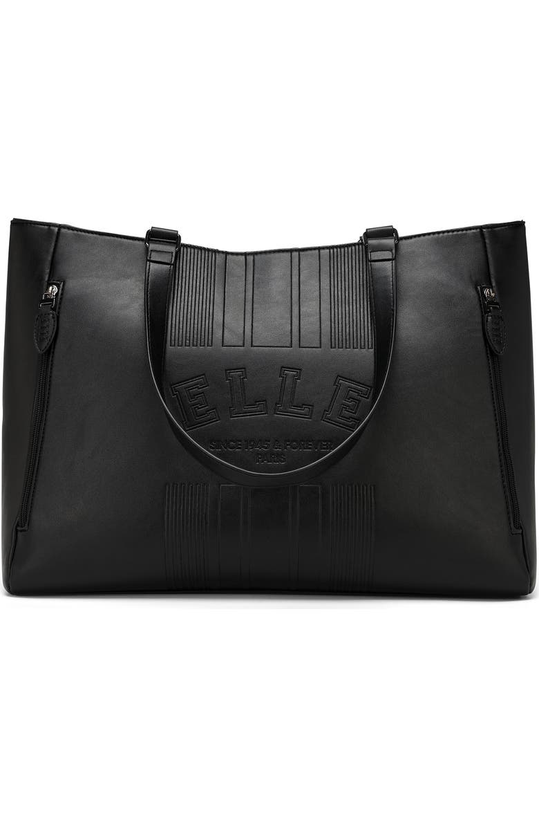 ELLE Roamer 24L Vegan Leather Weekender Duffel Bag, Alternate, color, Black