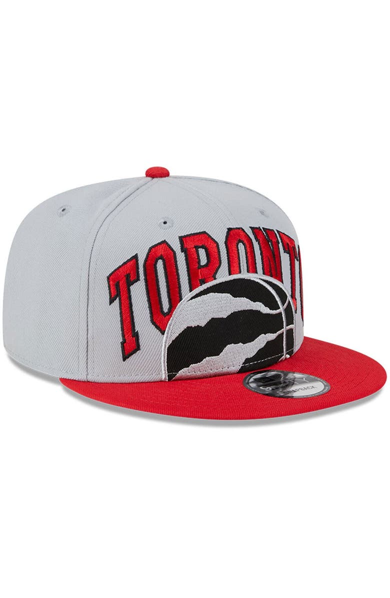 New Era Men's New Era Gray/Red Toronto Raptors Tip-Off Two-Tone 9FIFTY Snapback Hat, Alternate, color, Gray