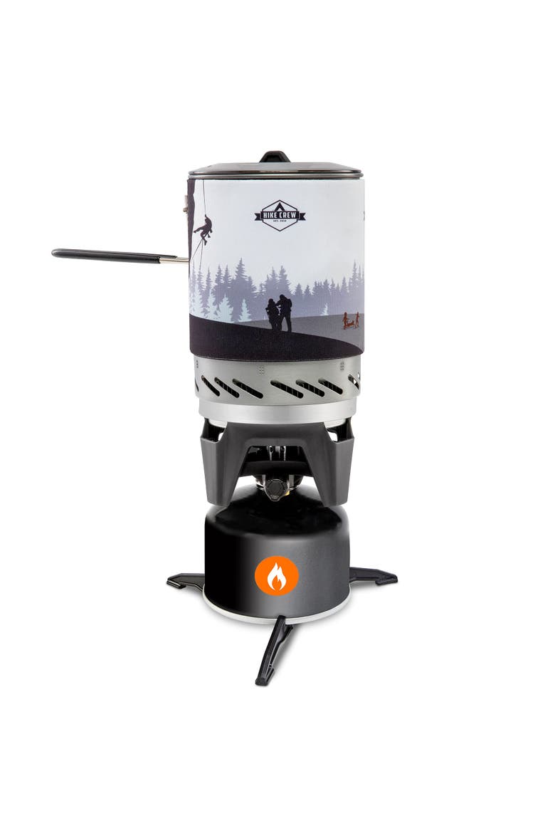 Portable Stove & Cooking System with 1L Pot, Compact Propane Stove Cooktop with Handle, Main, color, Black