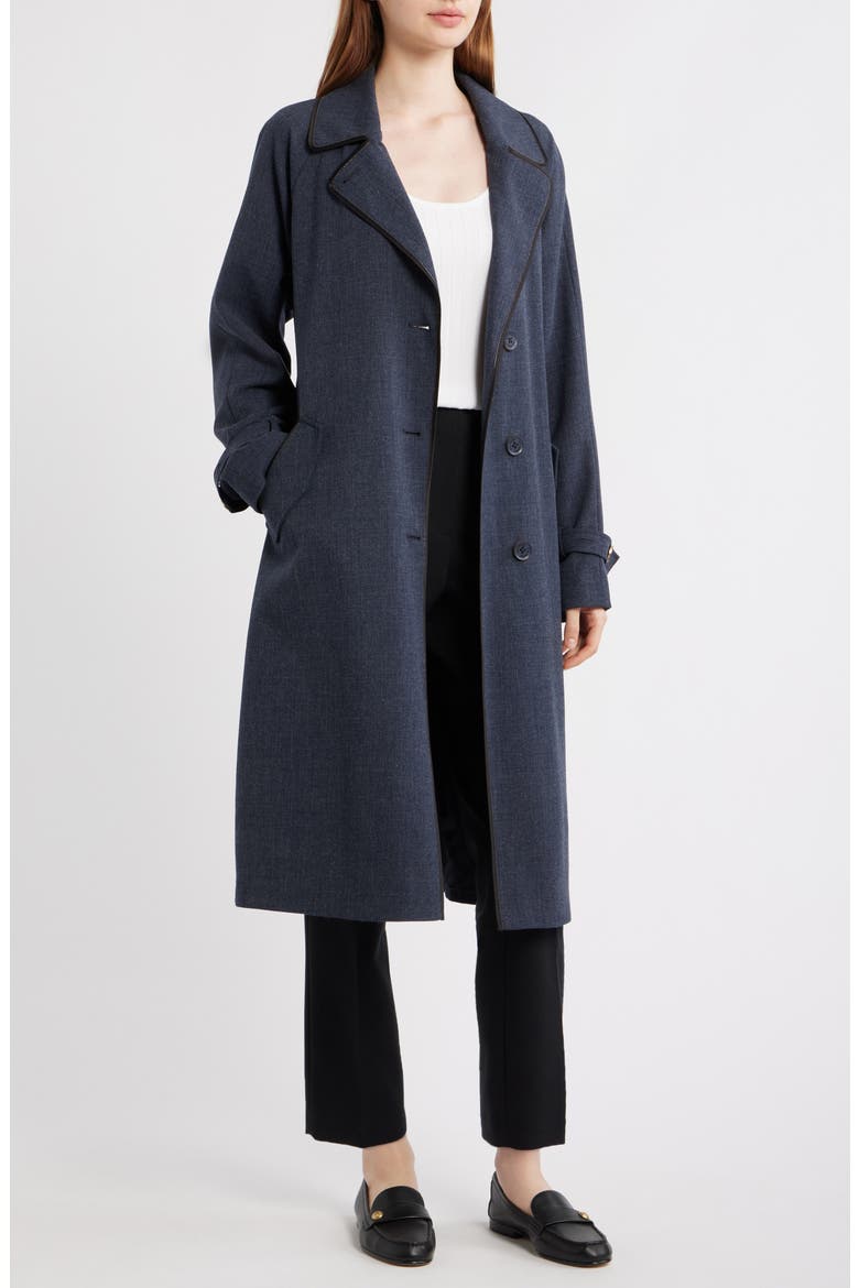 Stretch Gabardine Trench Coat, Alternate, color, NAVY