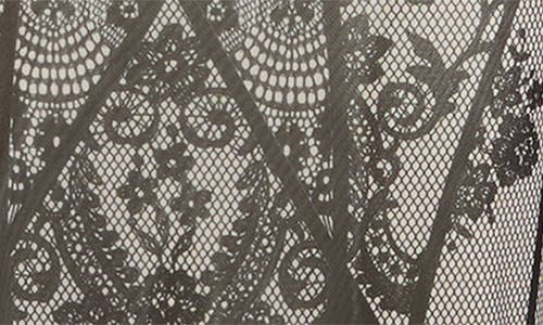Afrm Billie Trompe L'oeil Long Sleeve Mesh Maxi Dress In Brown