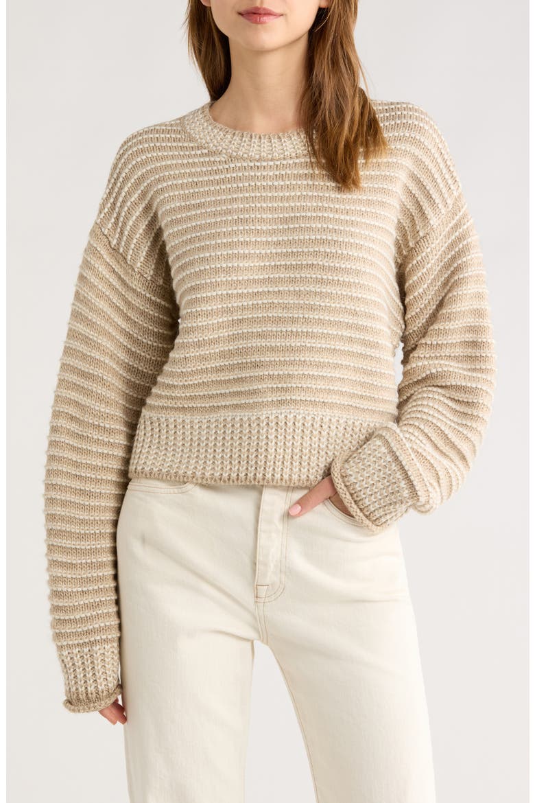 Chunky Stripe Sweater, Main, color, NATURAL IVORY