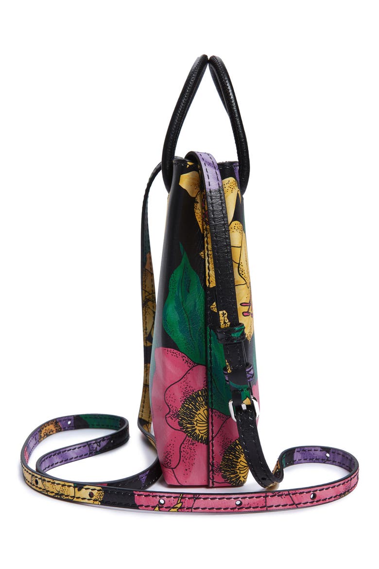 Leather Crossbody Phone Case, Alternate, color, BLACK MULTI