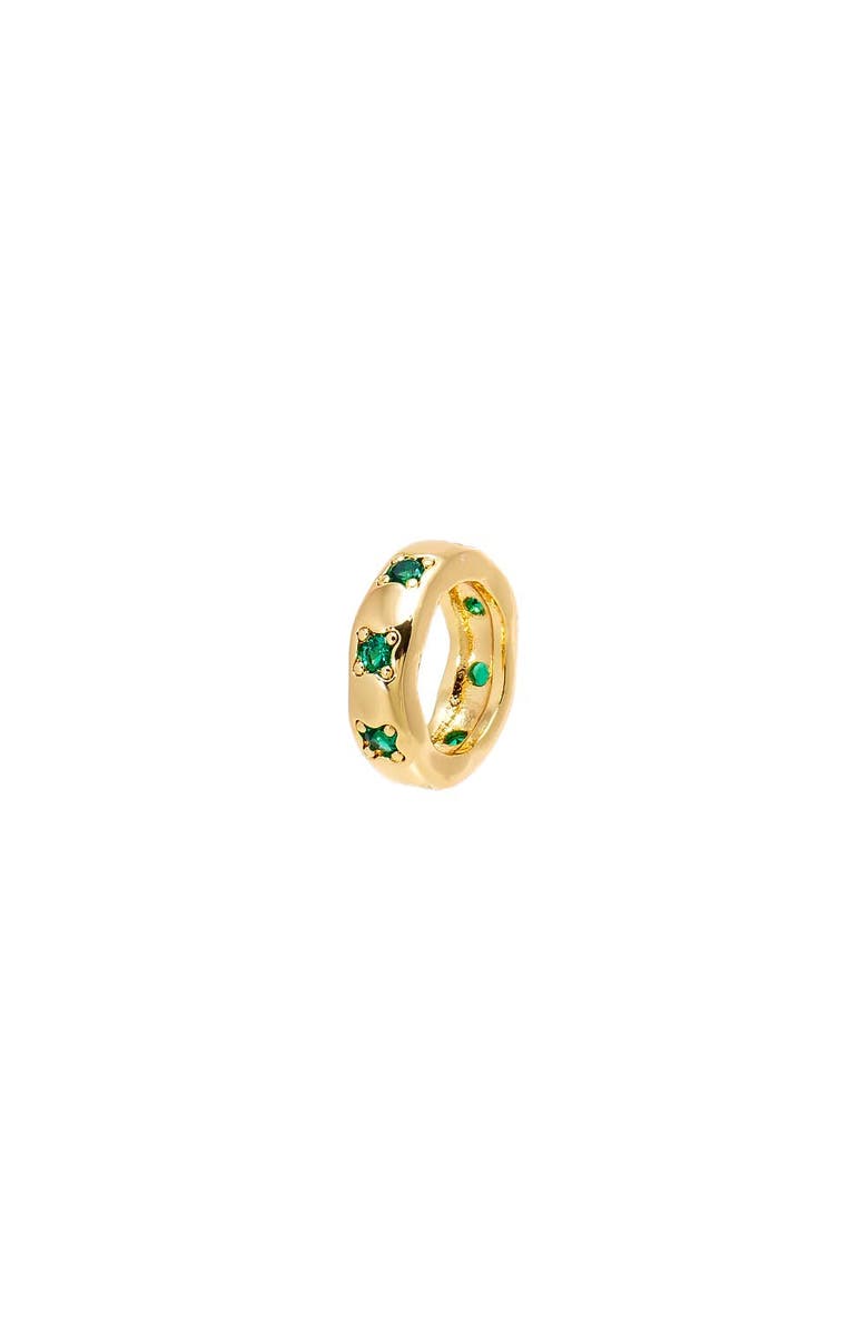 BY ADINA EDEN Colored CZ Scattered Rounded Wide Charm, Main, color, Emerald Green
