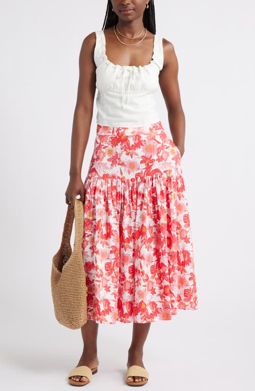 Caslonr Caslon(r) Cotton Gauze Midi Skirt