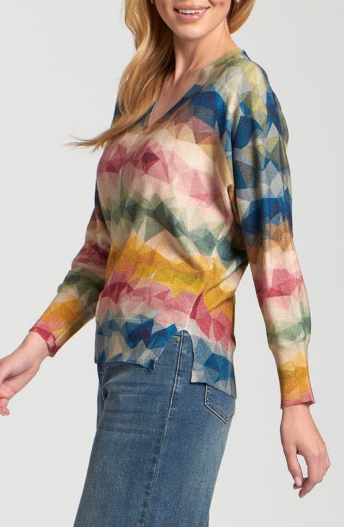 Apny Triangle Stripe Sweater In Multi