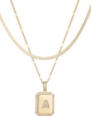 Adornia Initial Tag Pendant Necklace