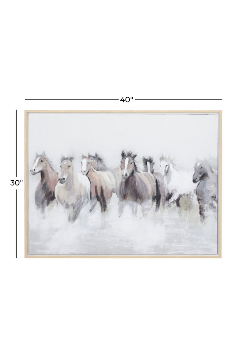 WILLOW ROW Horse Canvas Framed Wall Art, Alternate, color, Gray