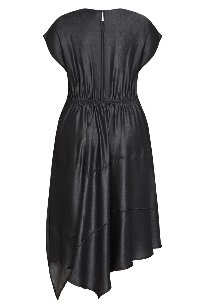 Hallie Asymmetric Maxi Dress, Alternate, color, BLACK