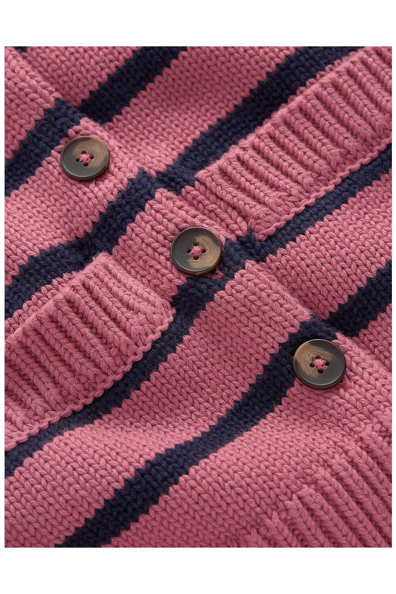 Lucy Chunky Cotton Cardigan, Alternate, color, PINK HEATHER, STRIPE
