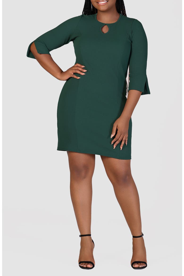 Keyhole Cutout Minidress, Main, color, HUNTER
