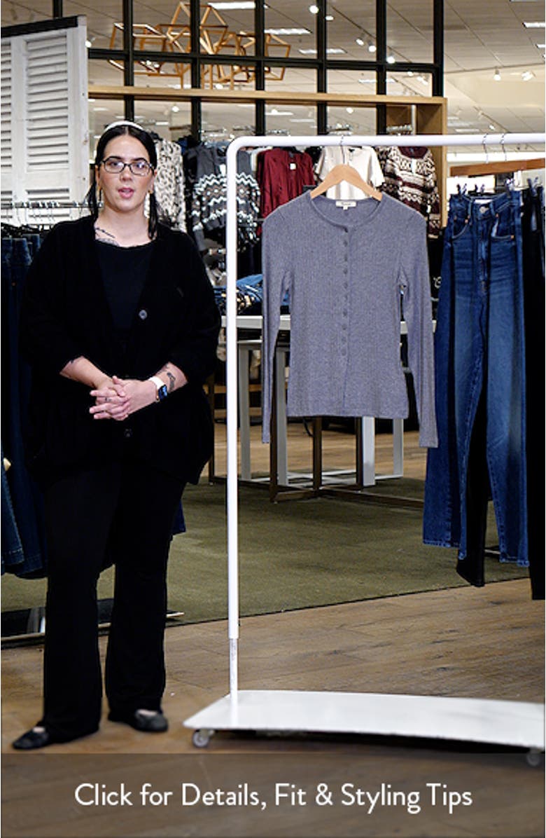 Textural Cutaway Crewneck Cardigan, sales video thumbnail