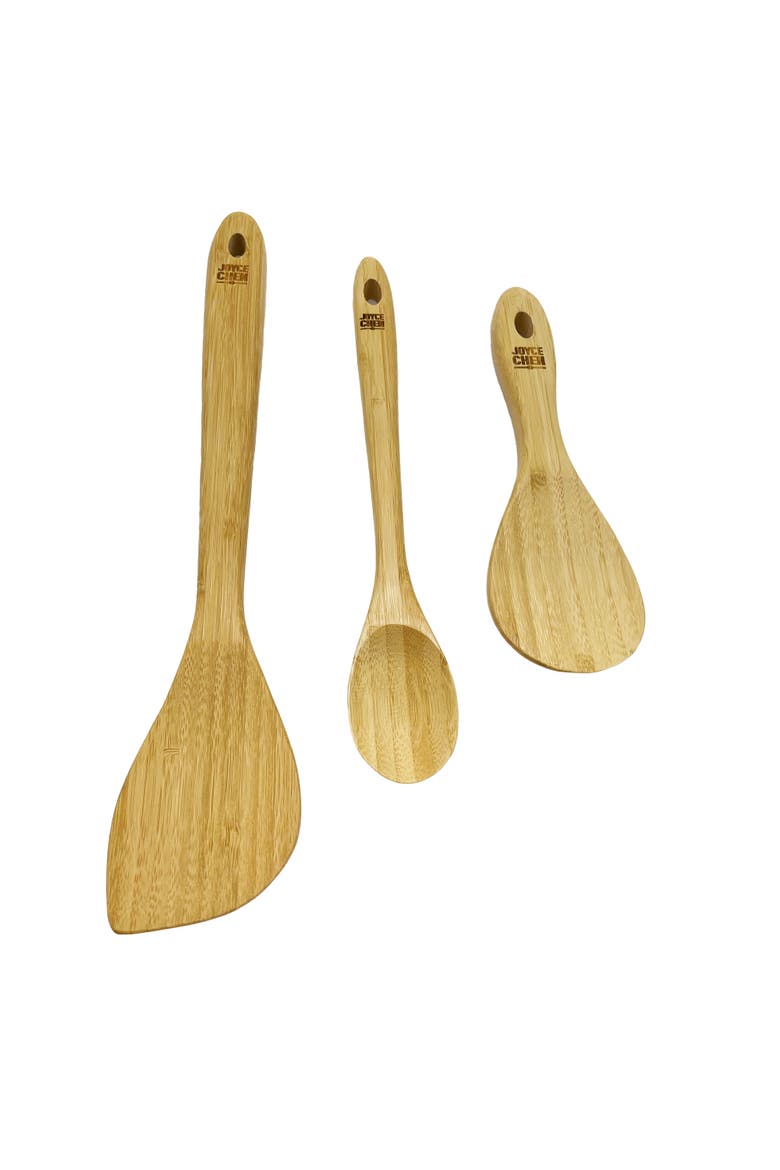 Burnished Wok Utensils, 3-Piece Stir Fry Set, Main, color, Bamboo