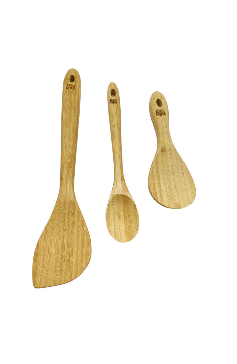 JOYCE CHEN Burnished Wok Utensils, 3-Piece Stir Fry Set, Main, color, Bamboo