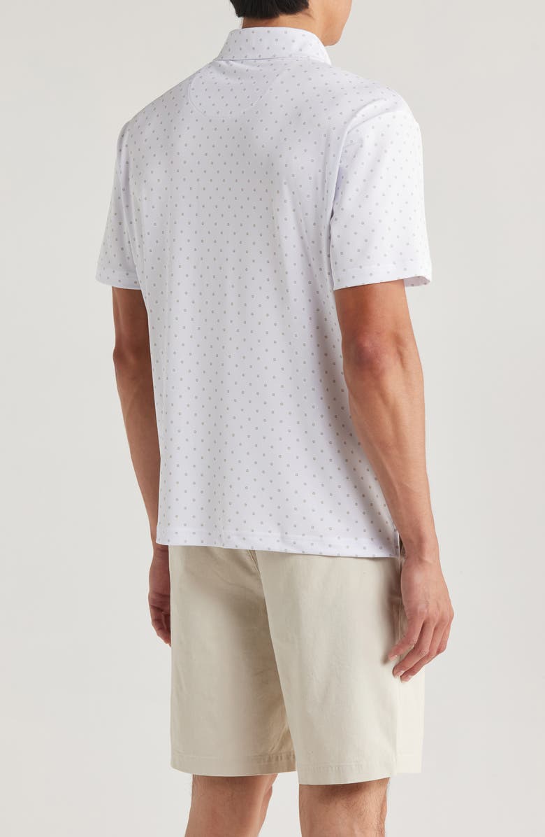 Quiet Golf Tour Only Dot Print Piqué Golf Polo, Alternate, color, White