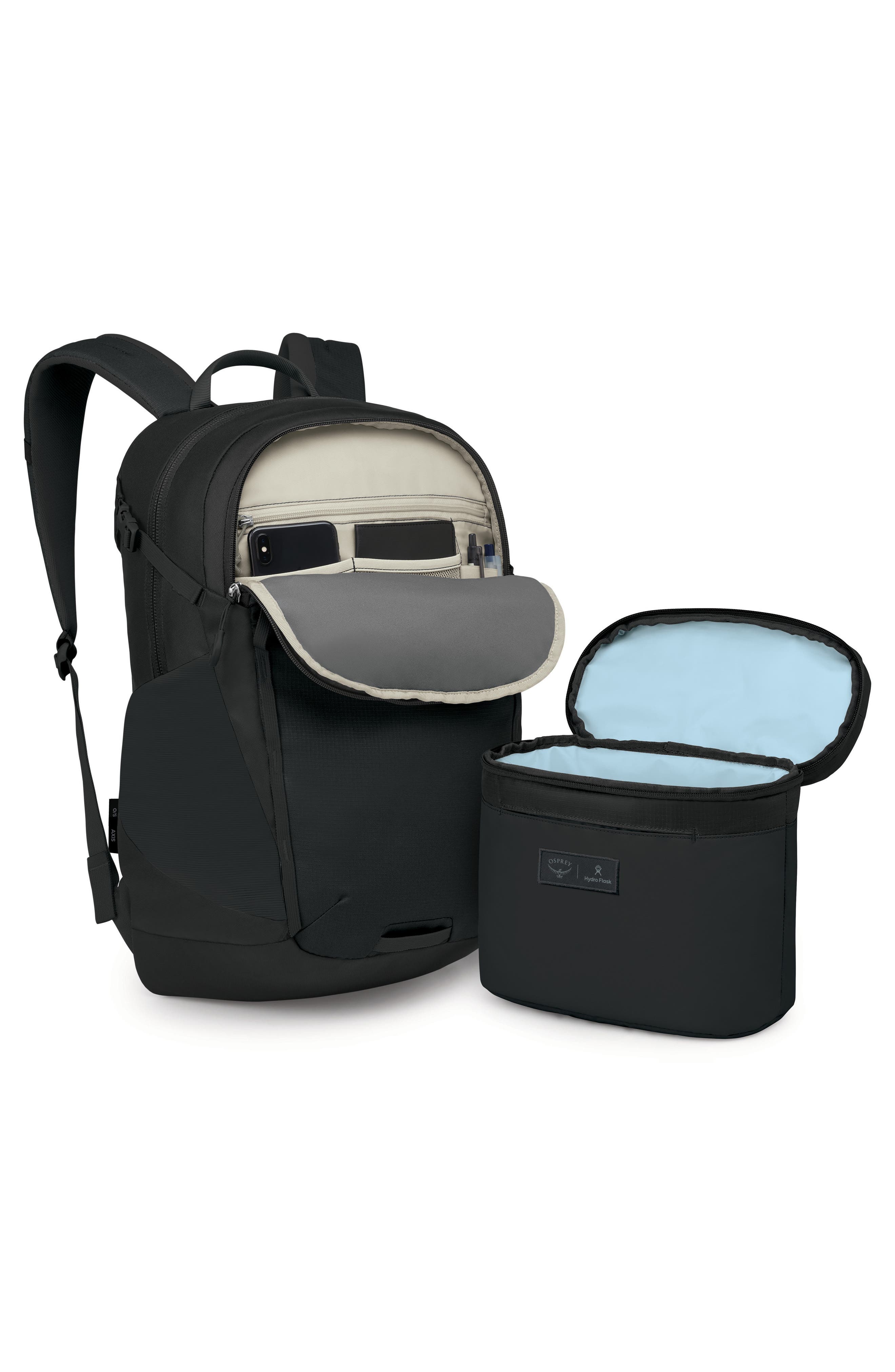 Osprey Axis x Hydro Flask Backpack & Insulated Lunch Bag Bundle, Alternate, color, Black