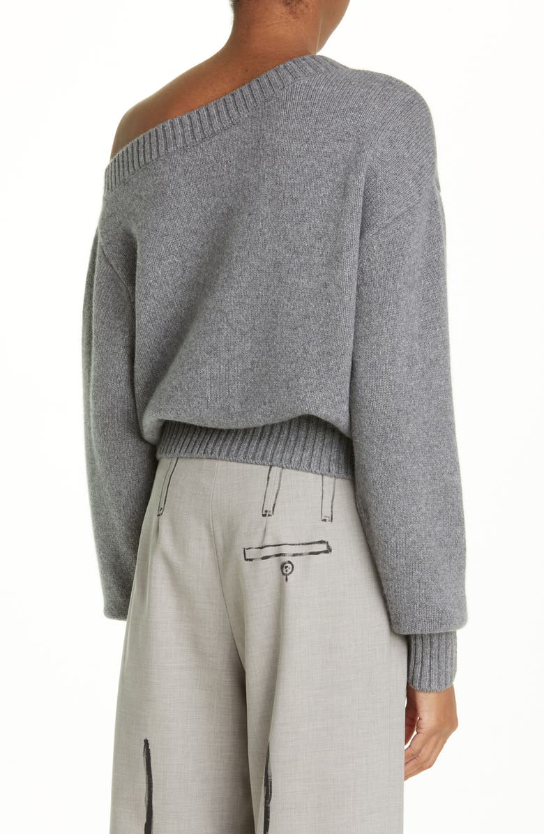 Interior Agnes One-Shoulder Cashmere Cardigan, Alternate, color, 