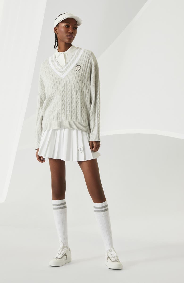 Brunello Cucinelli Pleated skirt with logo, Alternate, color,