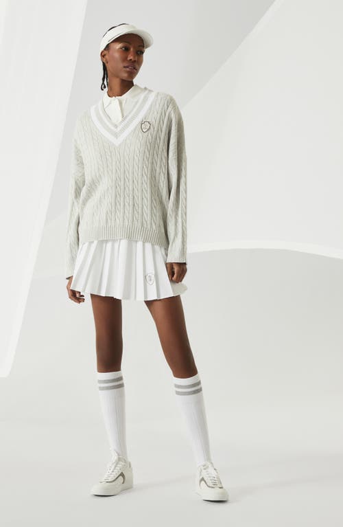 Brunello Cucinelli Techno Poplin Pleated Mini Skirt In White