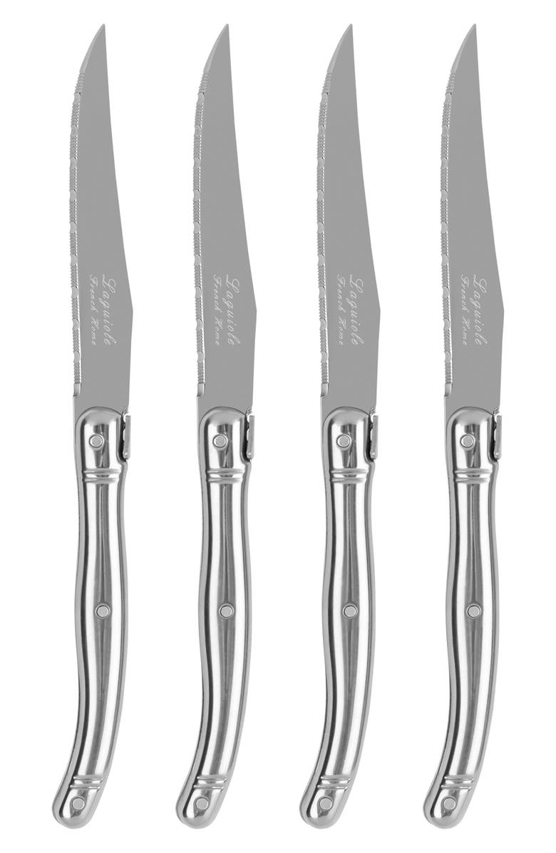 FRENCH HOME Set of 4 Laguiole Connoisseur Steak Knives, Main, color, Silver/ Stainless-Steel