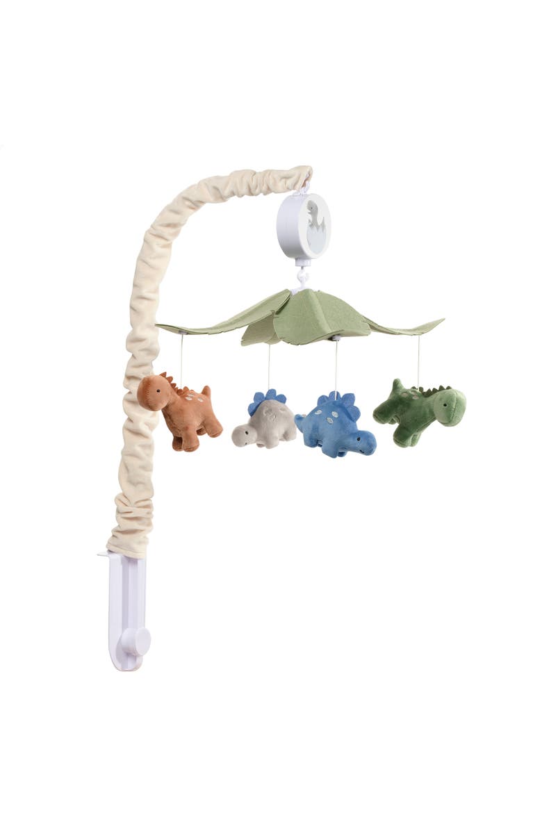 Lambs & Ivy Dino-Might Multicolor Dinosaur Musical Baby Crib Mobile Soother Toy, Alternate, color, Multicolor