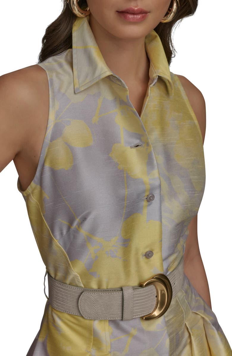 Donna Karan New York Floral Print Midi Dress, Alternate, color, Limoncello Multi