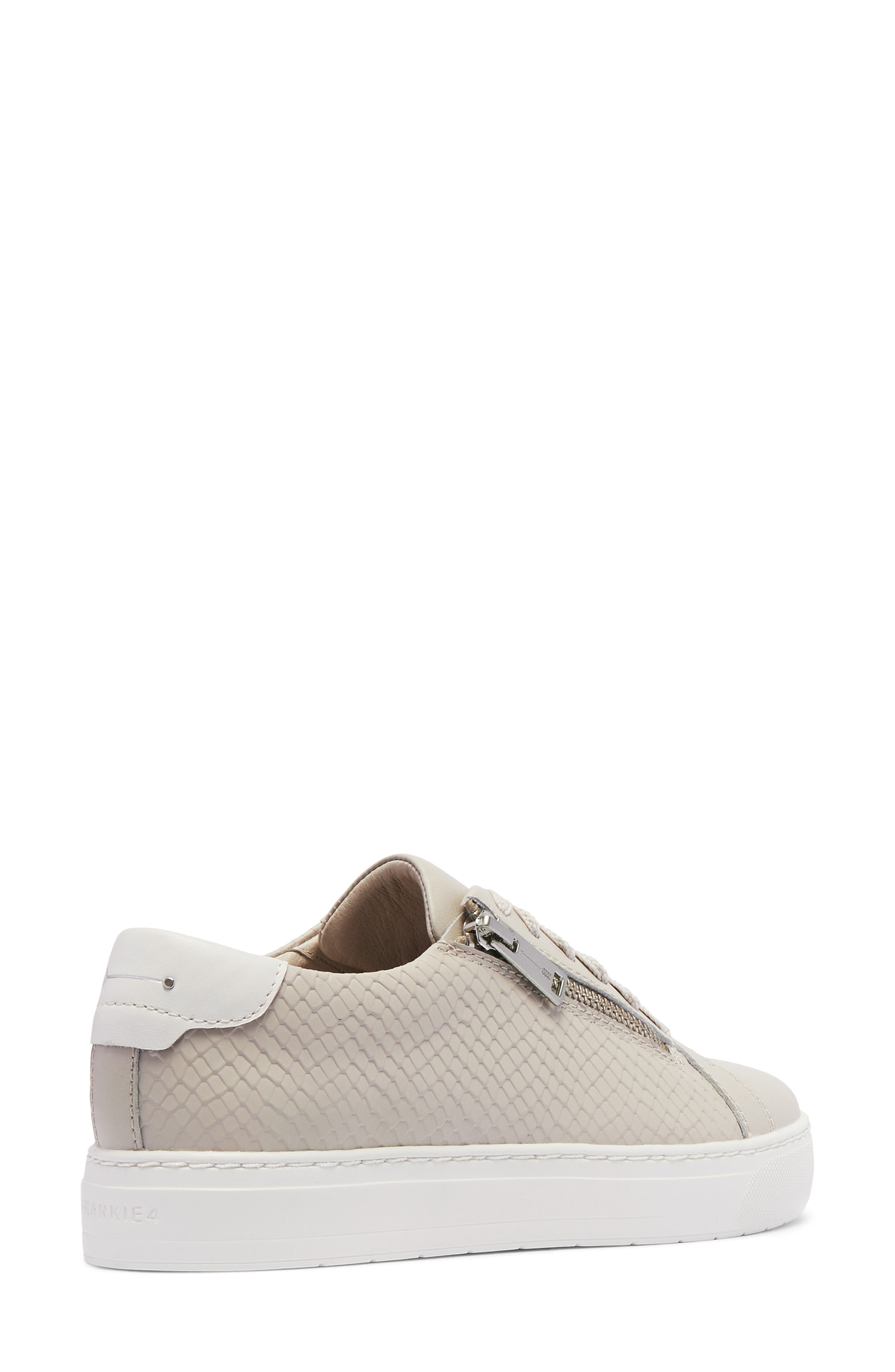 Billie II Zip Sneaker, Alternate, color, BONE GREY EMBOSS