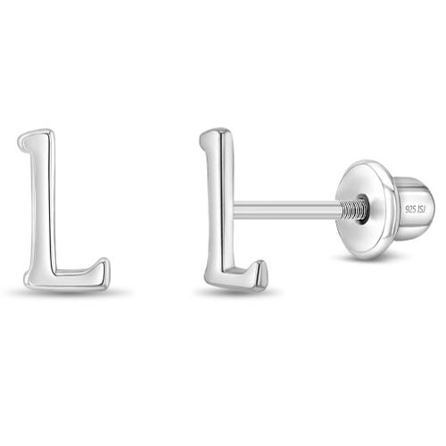 In Season Jewelry Polished Initial Letters Earrings in Letter L at Nordstrom