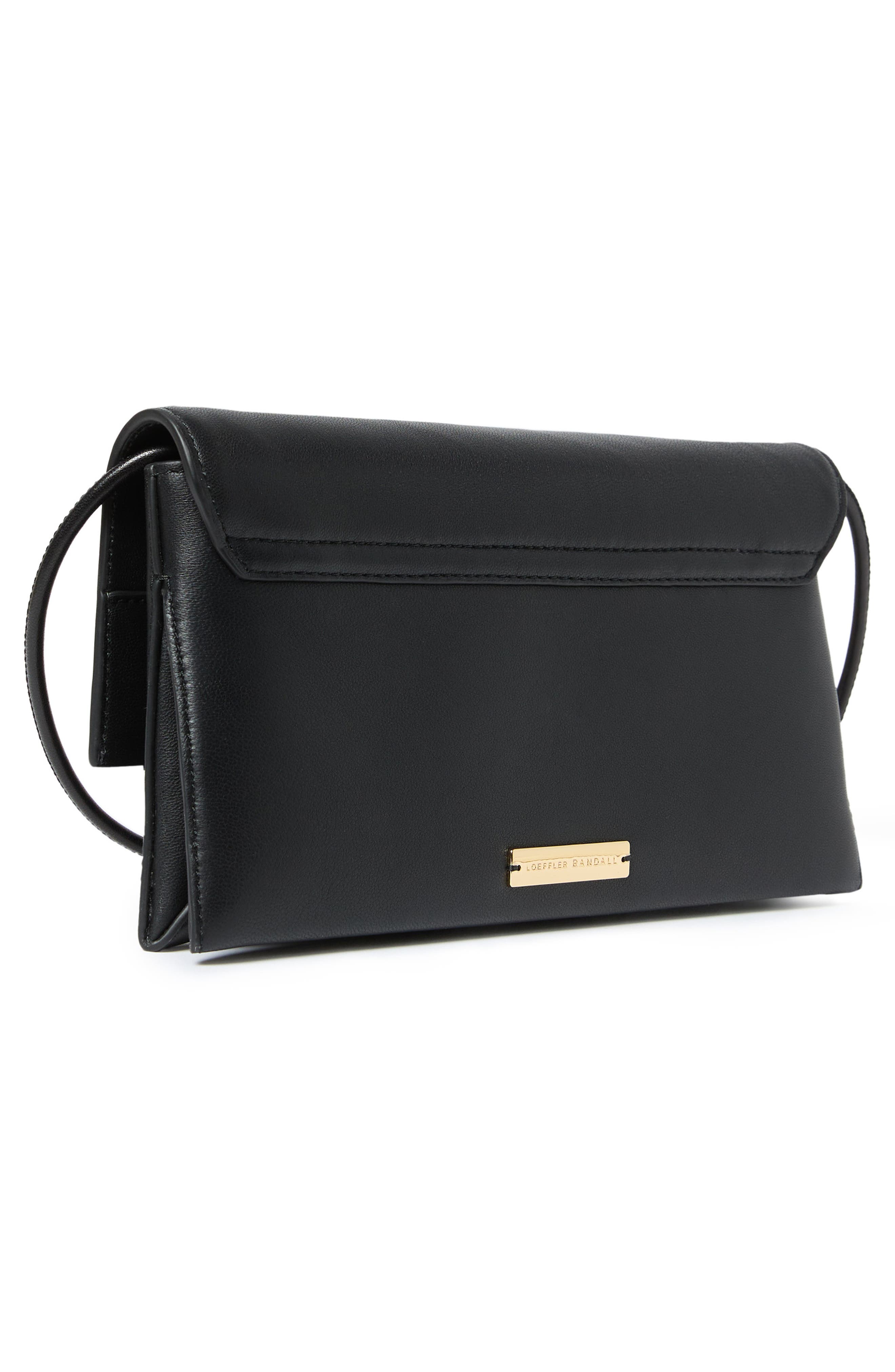 Loeffler Randall Charlee Flap Clutch, Alternate, color, Black