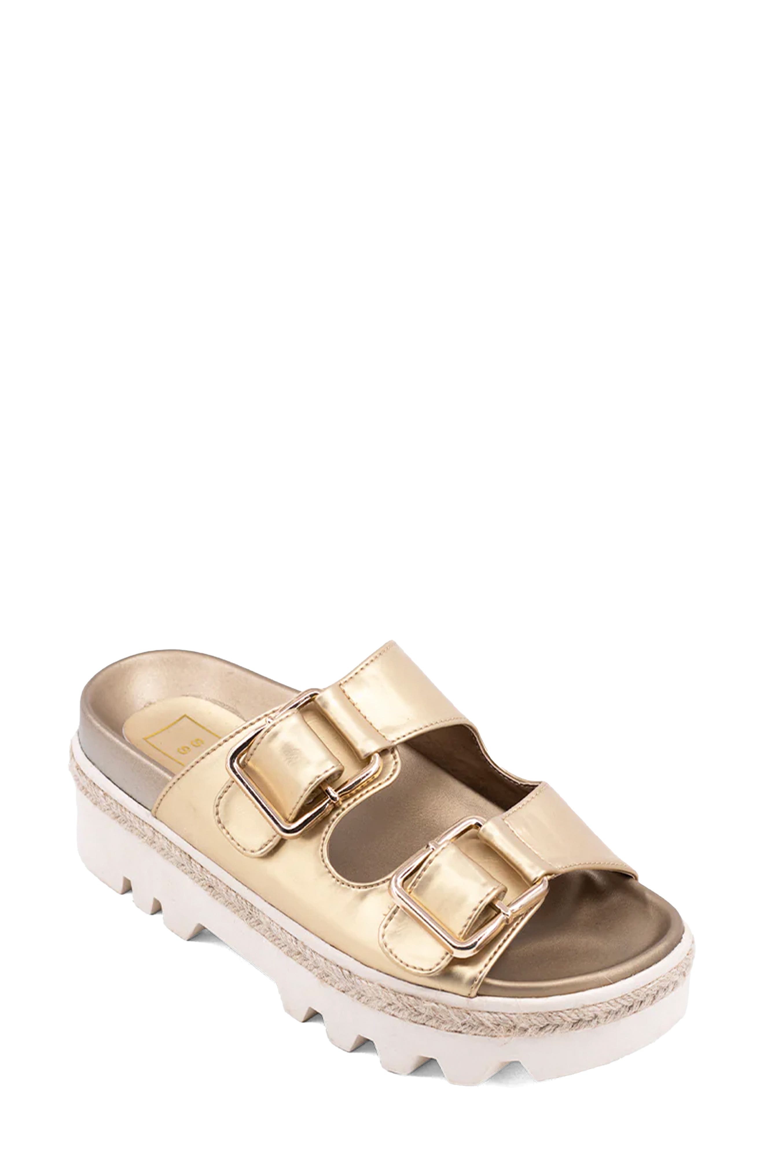 SHUSHOP Xyla Lug Sole Sandal, Main, color, Gold