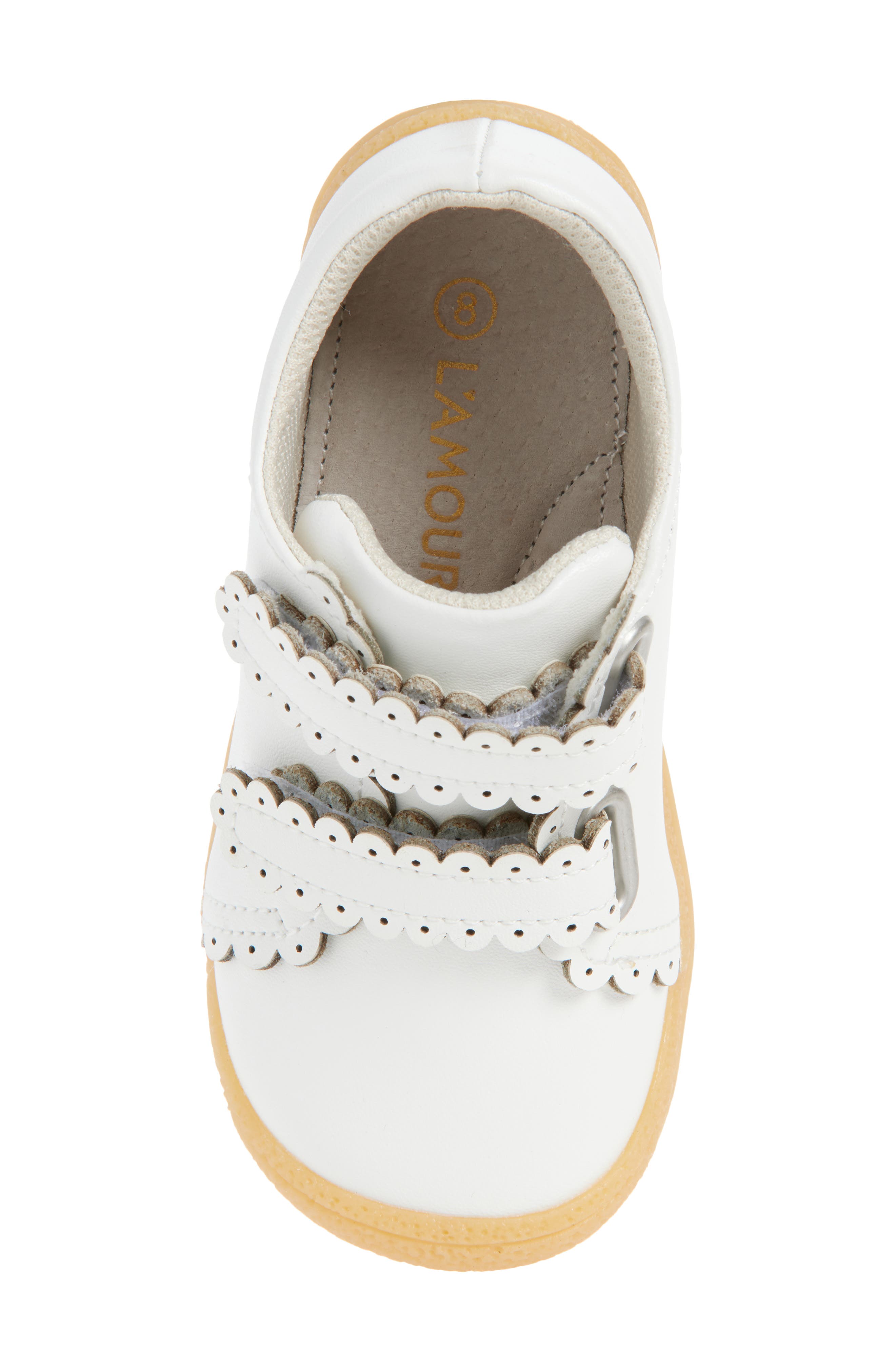 L'AMOUR Kids' Marisa Scallop Sneaker, Alternate, color, White